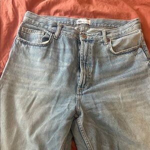 Zara Womens  Blue Relaxed wide leg Jeans